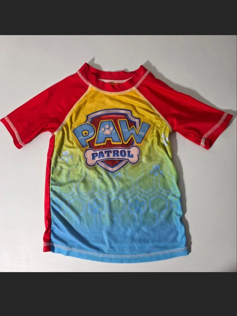 Paw Patrol Red Yellow Blue Kids Rash Guard Swim Top